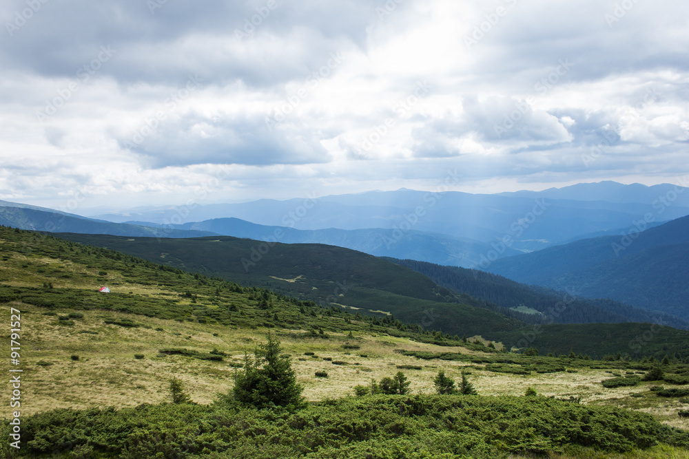 scenic edge of the Carpathian Mountains. Ukraine