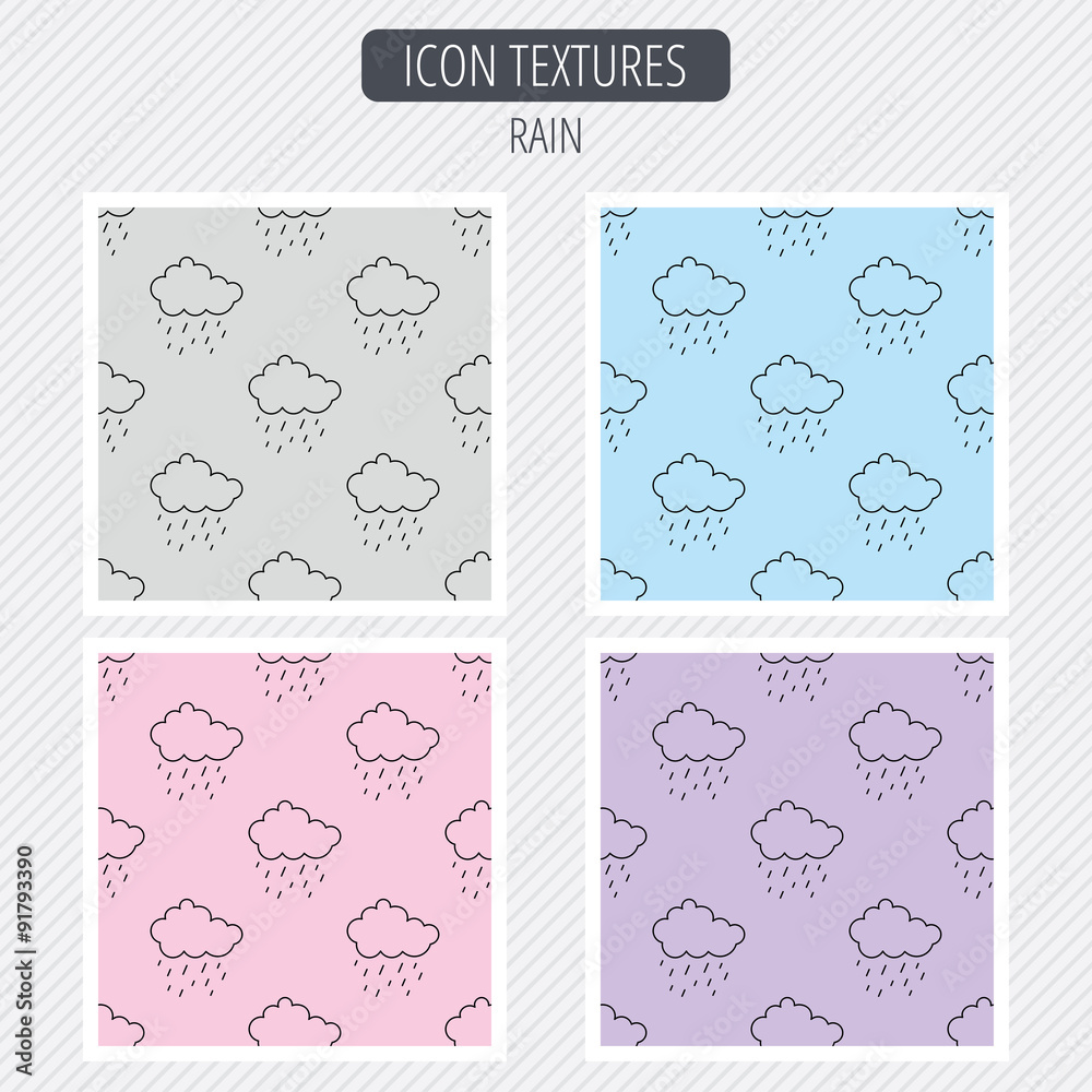 Rain icon. Water drops and cloud sign. Rain icon. Water drops and cloud sign.