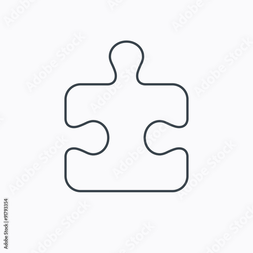 Puzzle icon. Jigsaw logical game sign.