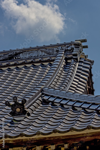 Unique Japanese roof and cloud photo