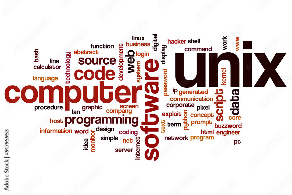 Unix word cloud concept