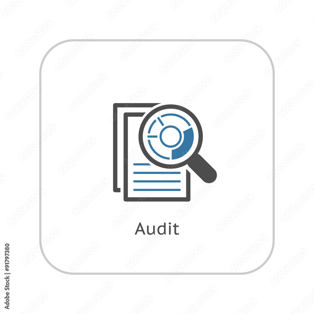 Audit Icon. Business Concept. Flat Design. Audit Icon. Business Concept. Flat Design.