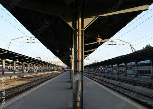 Platform at Gara de Nord Station, Bucharest, Romania © douglasmack