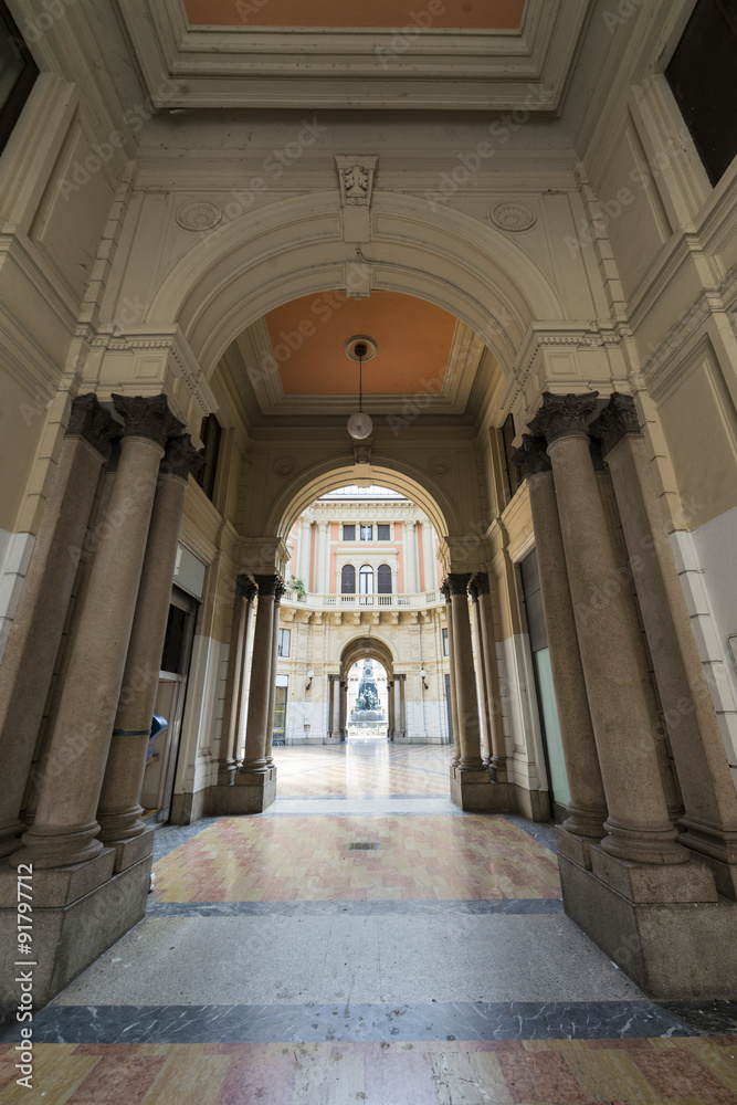 Fototapeta premium Pavia (Italy): covered square