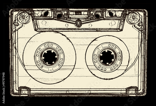 Audio cassette isolated on black