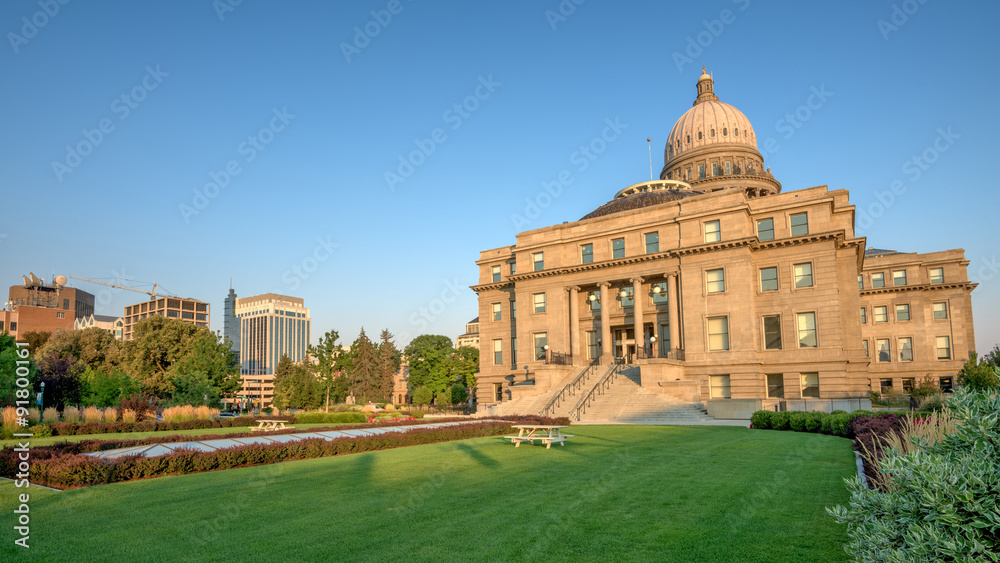 Obraz premium Capital city Boise Idaho and park