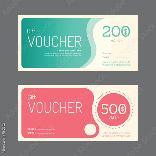 Vector gift voucher coupon template design. paper label frame