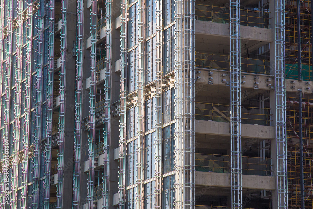 Building construction in Shanghai with metal frame Building construction in Shanghai with metal frame