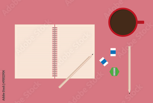 Note book and pencil
