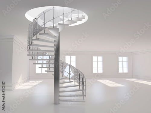 spiral stair 3D rendering