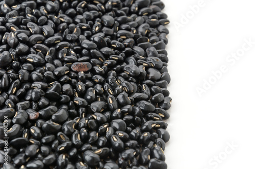 black beans on white background