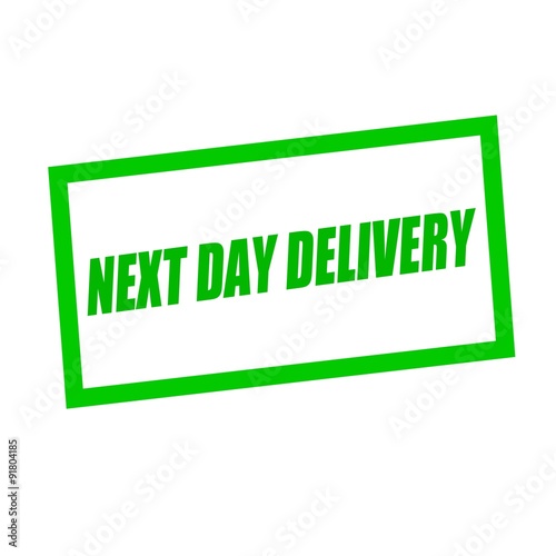 next day delivery green stamp text on white