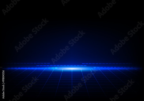 abstract blue concept with grids perspective design background
