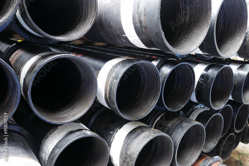 Stack of flush joint connection oil well casing (pin end) bundle