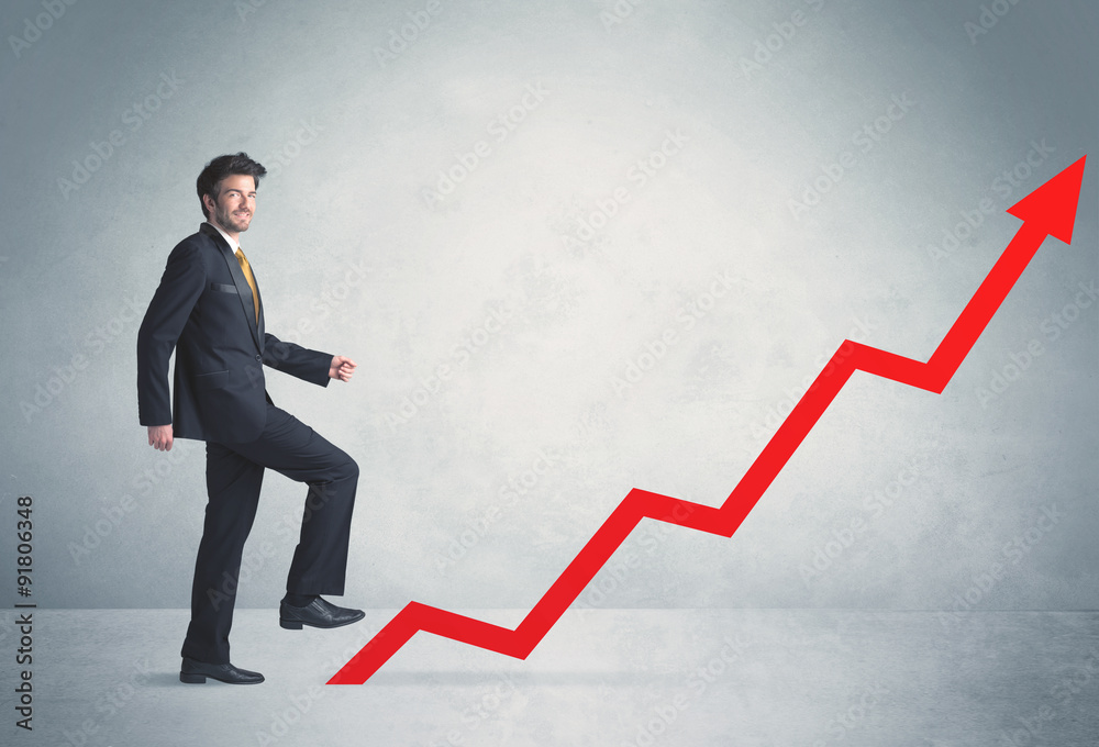 Climbing on red graph arrow Climbing on red graph arrow
