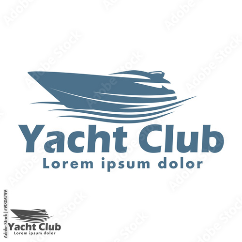yacht club logo blue