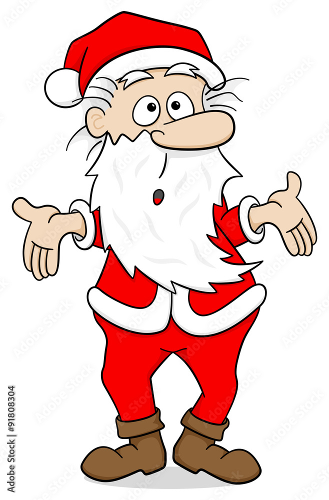 ratloser Cartoon Weihnachtsmann