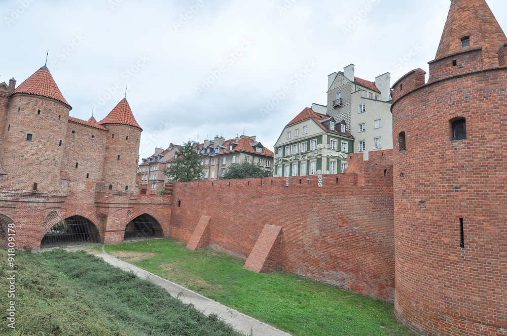 Old Town fortifications in Warsaw