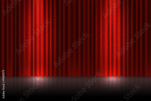 red curtain background vector version