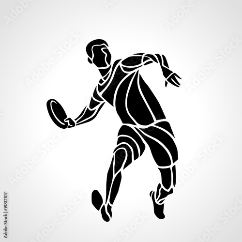 Sportsman throwing frisbee. Vector illustration © kluva
