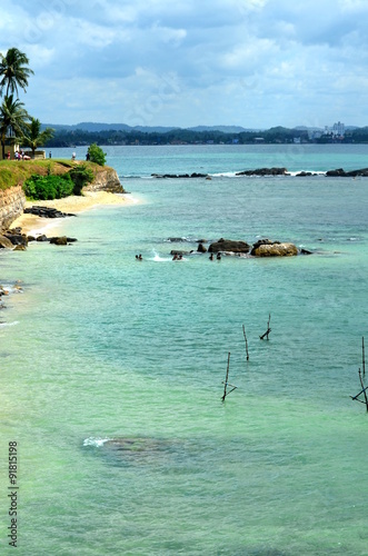 Fototapeta Naklejka Na Ścianę i Meble -  panorama of the sea in Galle Sri Lanka