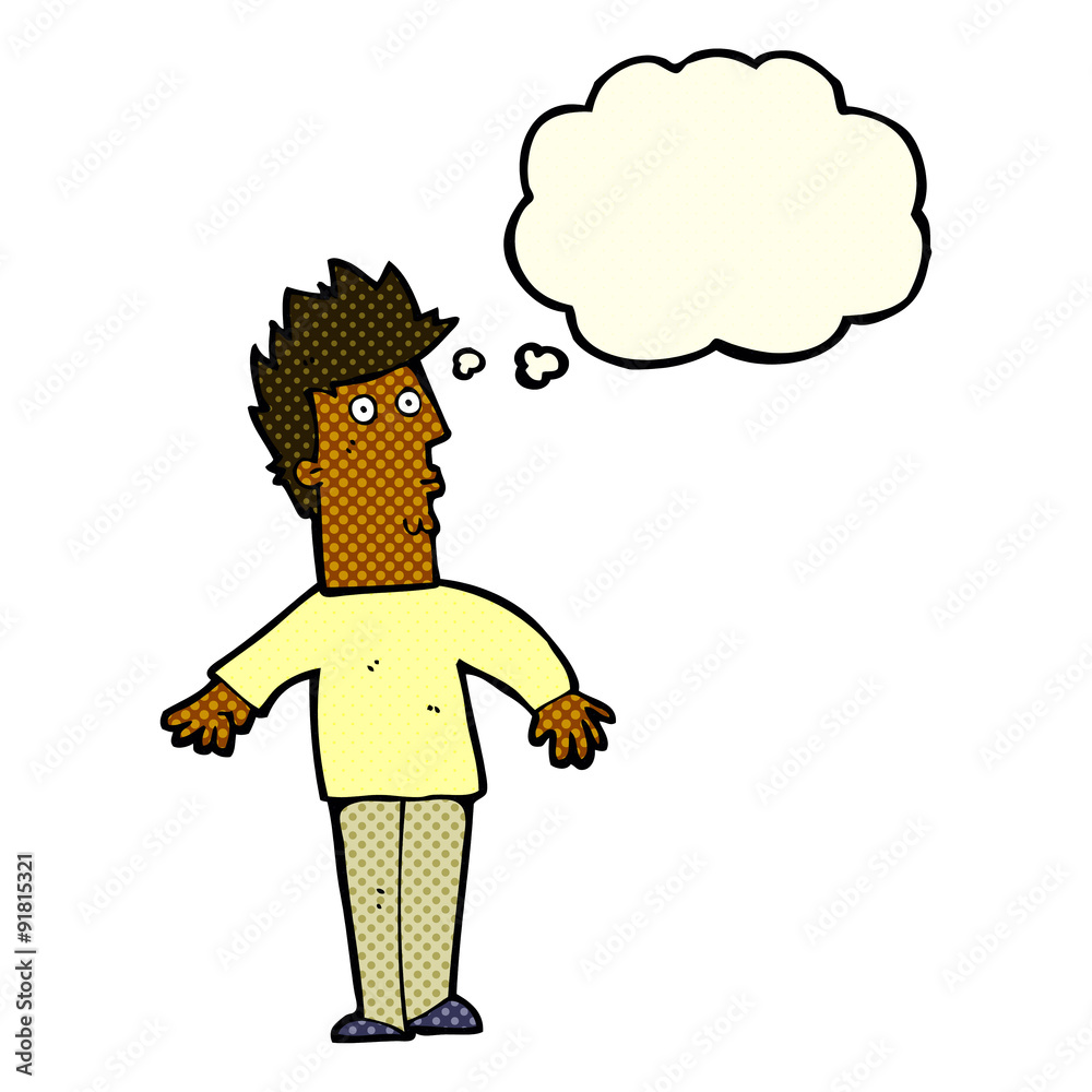 cartoon surprised man with thought bubble cartoon surprised man with thought bubble