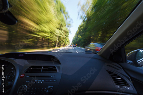 Driving in good weather conditions, overtaking