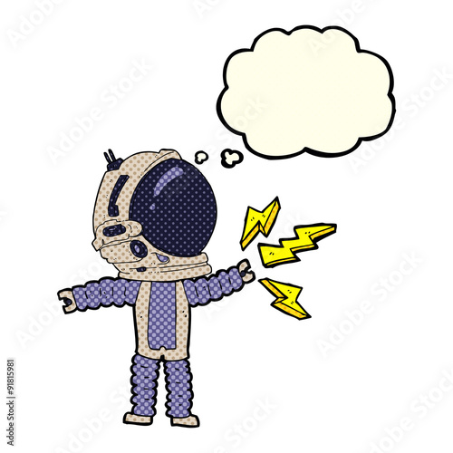 cartoon astronaut with thought bubble