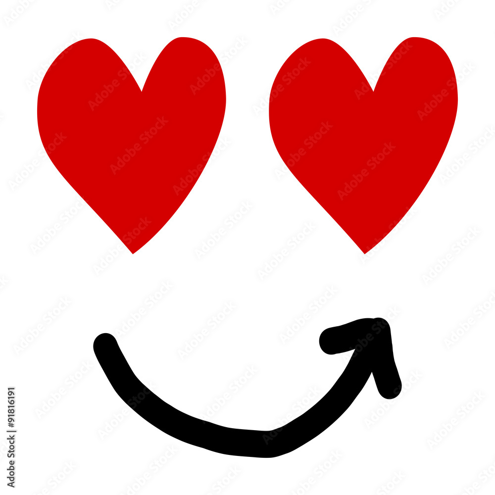 red heart and arrow, smile love symbol vector red heart and arrow, smile love symbol vector
