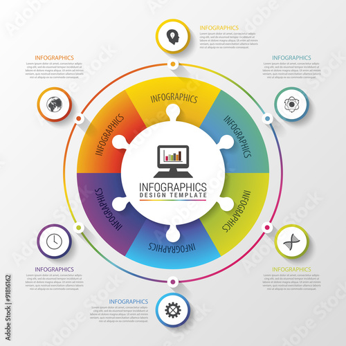 Infographic circle. Modern design template. Colorful concept. Vector illustration