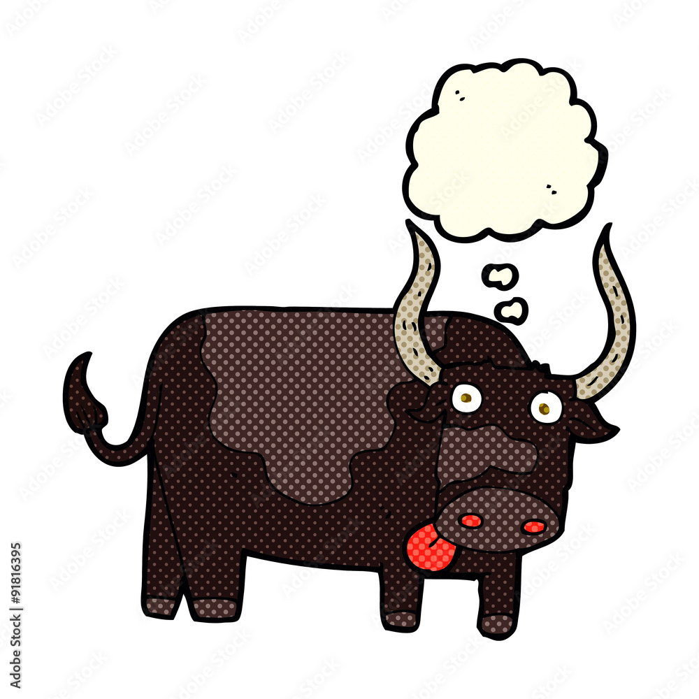 cartoon bull with thought bubble cartoon bull with thought bubble