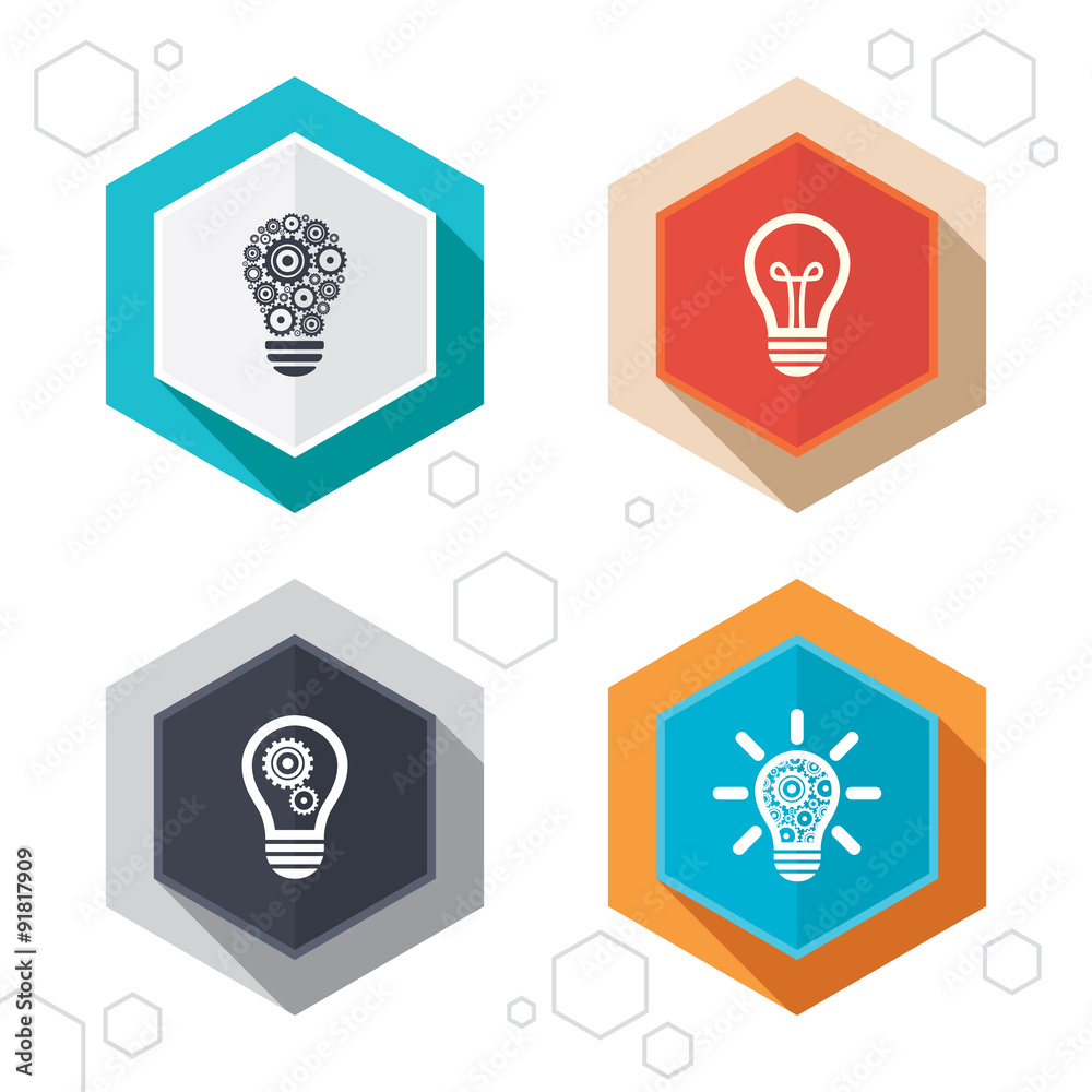 Light lamp icons. Energy saving symbols. Light lamp icons. Energy saving symbols.