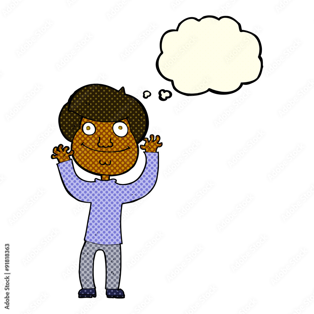 cartoon happy boy with thought bubble cartoon happy boy with thought bubble