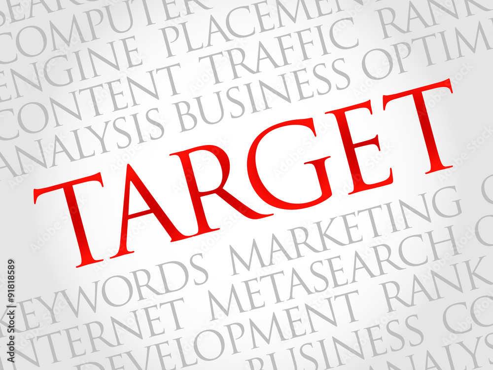 TARGET word cloud, business concept TARGET word cloud, business concept