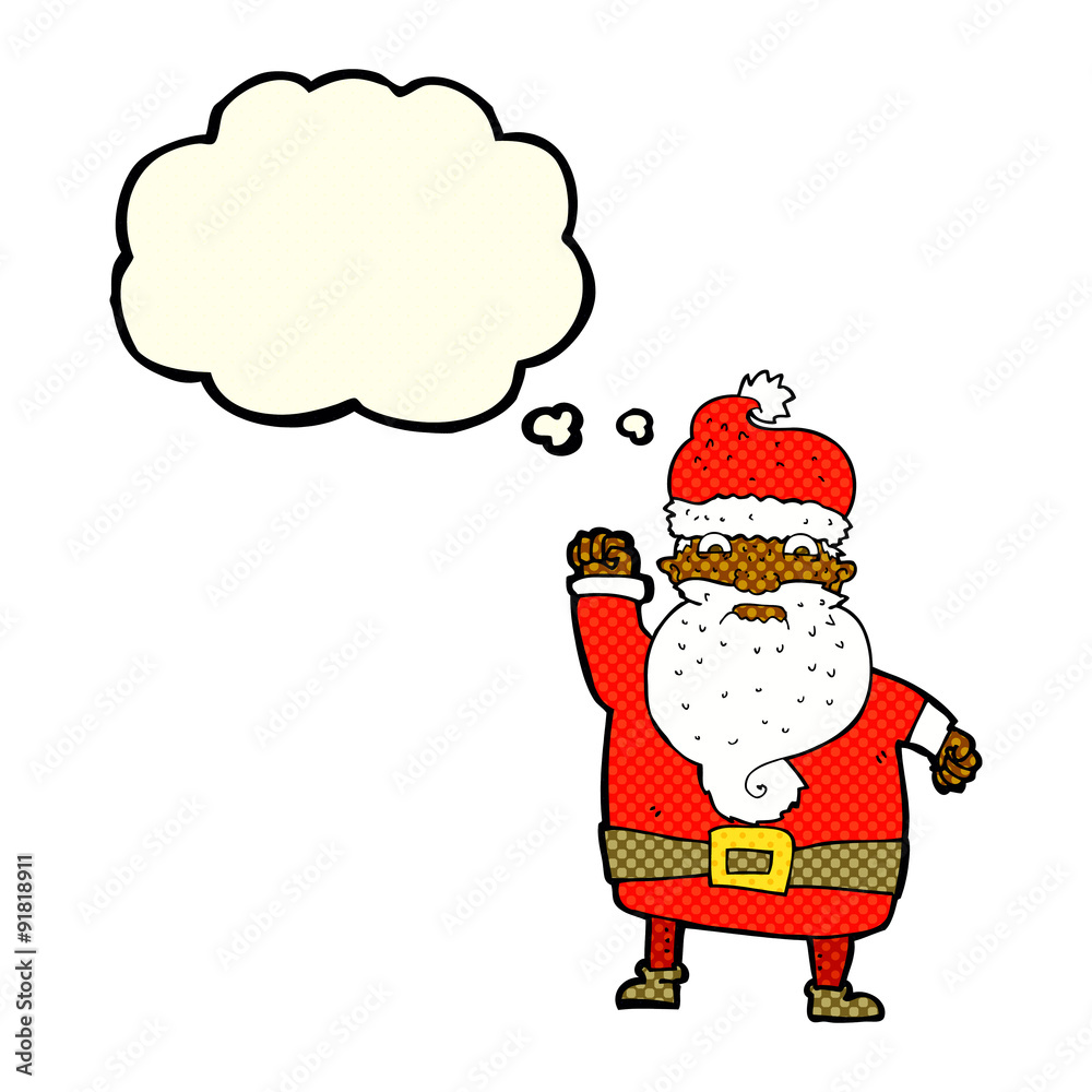 cartoon angry santa claus with thought bubble cartoon angry santa claus with thought bubble
