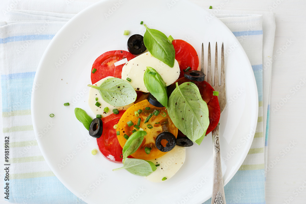 salad with cheese and tomatoes salad with cheese and tomatoes