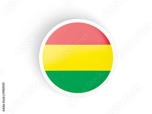 Round sticker with flag of bolivia