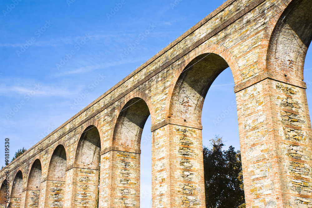 Roman aqueduct in the Italian city of Lucca