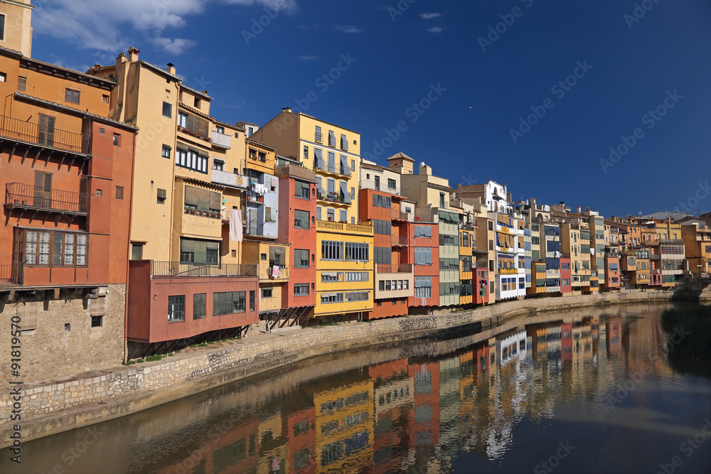 Riverfront in Girona, Catalonia