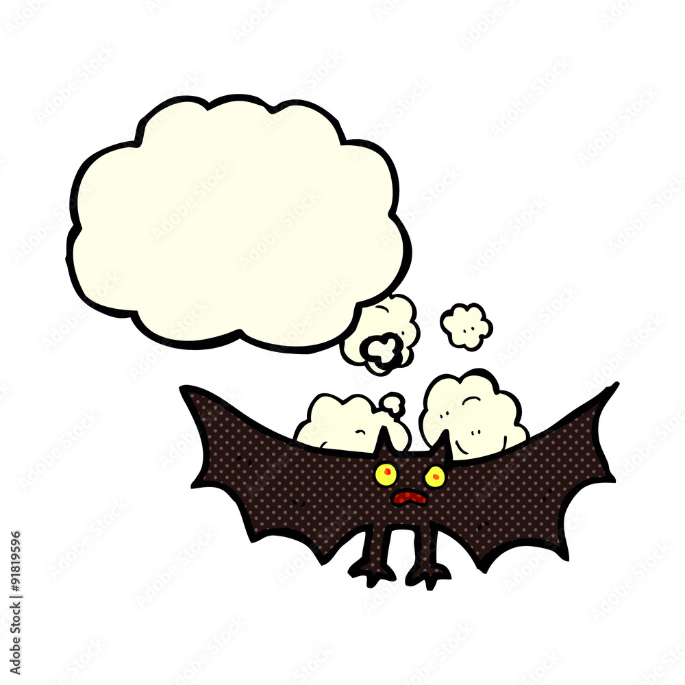 cartoon bat with thought bubble cartoon bat with thought bubble