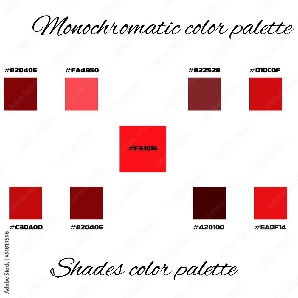 Monochromatic color palette / shadescolor palette Stock Vector | Adobe ...