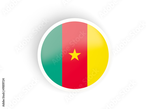Free Download Round sticker with flag of cameroon - GFXLoad