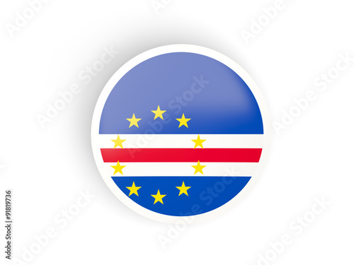 Free Download Round sticker with flag of cape verde - GFXLoad