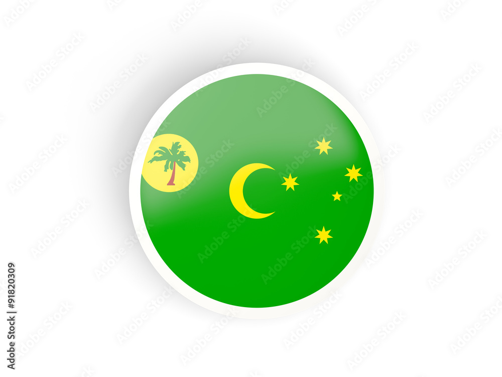 Round sticker with flag of cocos islands Round sticker with flag of cocos islands