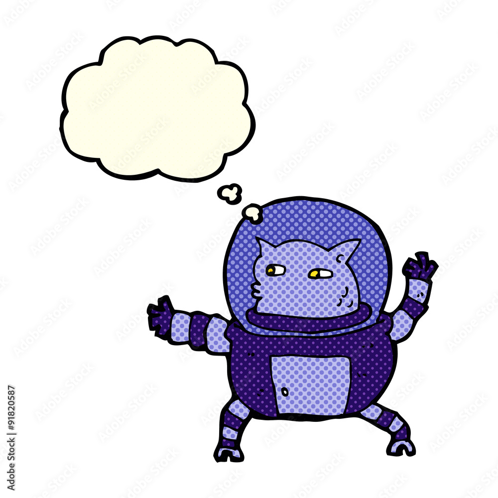 cartoon alien with thought bubble