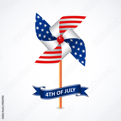 Independence Day with Pinwheel in national flag colors