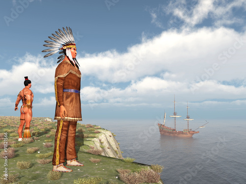 Native Americans and the Mayflower photo