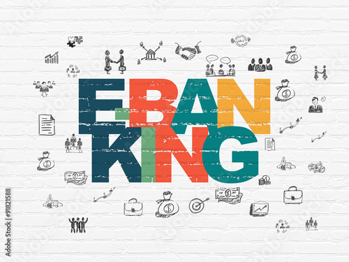 Finance concept: E-Banking on wall background