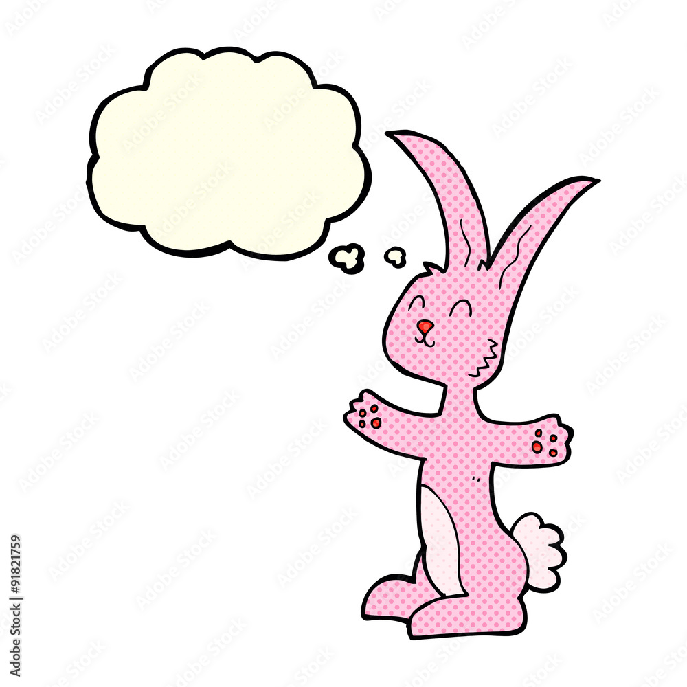cartoon rabbit with thought bubble cartoon rabbit with thought bubble