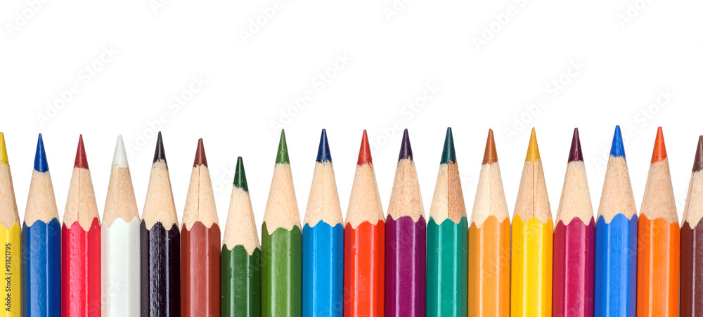 colored pencils isolated on a white background colored pencils isolated on a white background